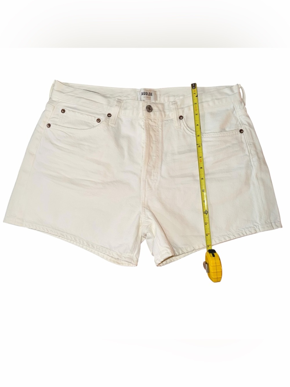 AGOLDE Parker Long White Jean Shorts Women’s Size 31 - Picture 3 of 7